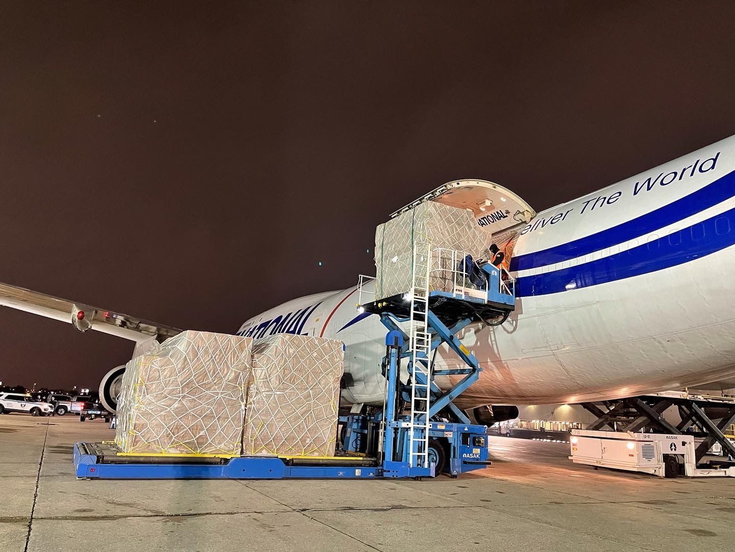 Air cargo being loaded